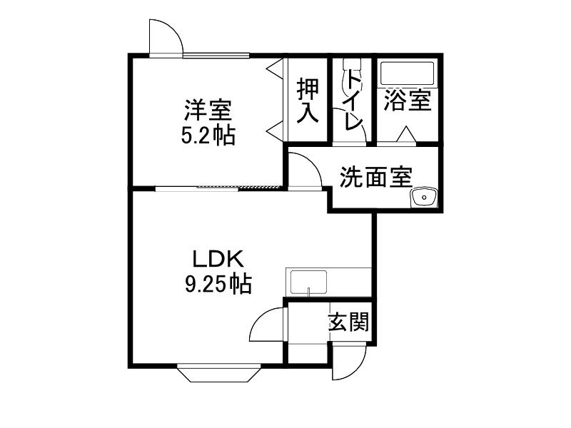 GROVE IN あずさ(1DK/1階)の間取り写真