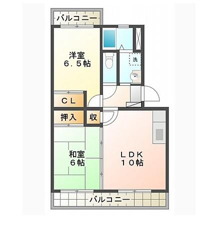 フローラII(2LDK/2階)の間取り写真
