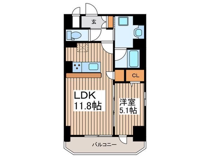 RESIDENCE OMIYA HIKAWASANDO(1LDK/6階)の間取り写真
