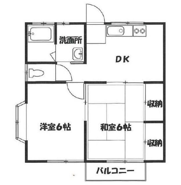 ハイツあすなろ(2DK/2階)の間取り写真
