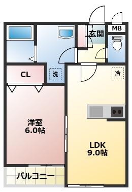 ロジュマン リラ(1LDK/1階)の間取り写真