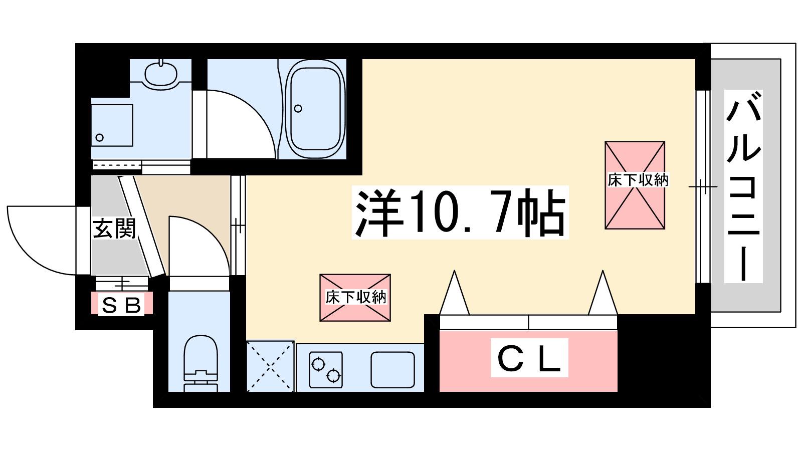 ドルチェヴィータ新大阪(ワンルーム/4階)の間取り写真