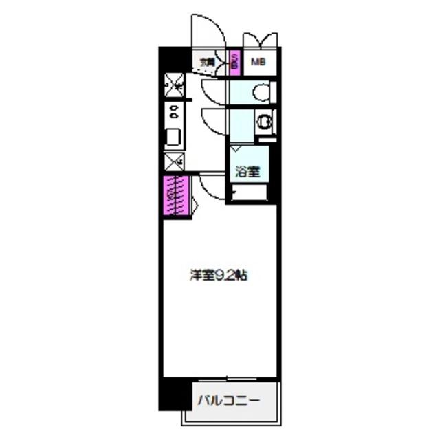ララプレイス玉造オーブ(1K/6階)の間取り写真