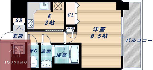 ノーム豊新II(1K/3階)の間取り写真