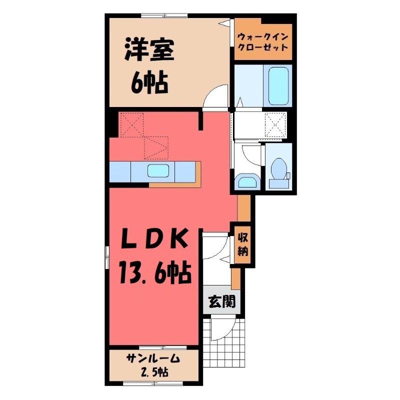 リッチ ハートI(1LDK/1階)の間取り写真
