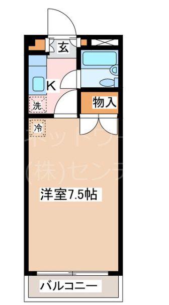 ハイツうつくし(1K/1階)の間取り写真