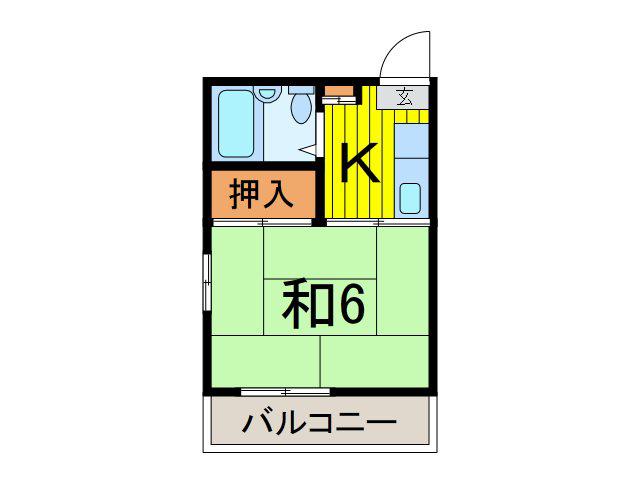ハイツティファニー(1K/2階)の間取り写真