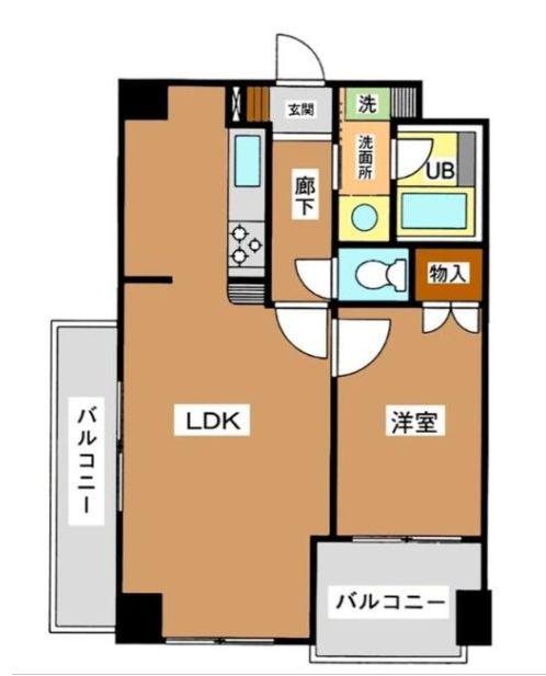 エヴァーグリーン(1LDK/4階)の間取り写真