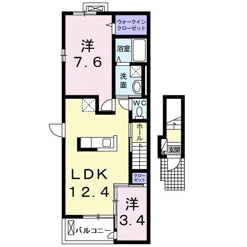 近江鉄道本線 八日市駅 徒歩22分 2階建 築11年(2LDK/2階)の間取り写真