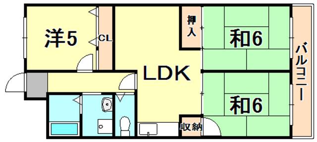 グローリーマンション(3LDK/3階)の間取り写真