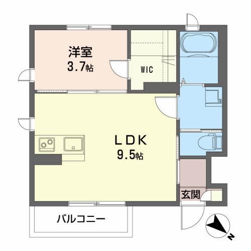 シャーメゾンアヴニール(1LDK/1階)の間取り写真