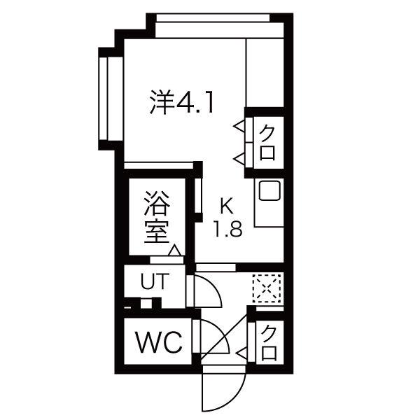 ピュア東彩館VI(1K/5階)の間取り写真