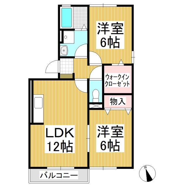 シャルマンB(2LDK/2階)の間取り写真