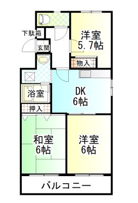 アルカディア21(3DK/4階)の間取り写真