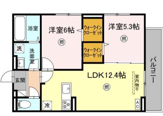 D-ROOM平田台(2LDK/3階)の間取り写真