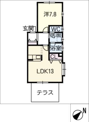 ラメール(1LDK/1階)の間取り写真