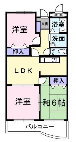 ビジュオール(3DK/1階)の間取り写真