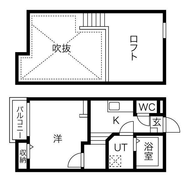 CREO堀田壱番館(1K/1階)の間取り写真