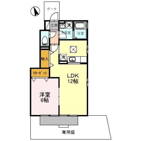 シーショア五色山A(1LDK/1階)の間取り写真