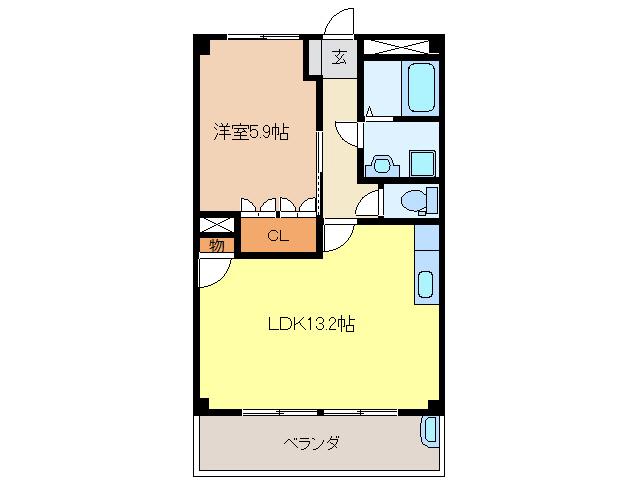 LRプリオール(1LDK/2階)の間取り写真
