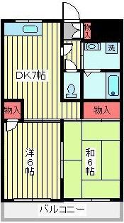 サンモール若海(2DK/3階)の間取り写真