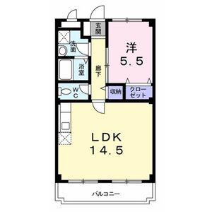 コーポ静(1LDK/3階)の間取り写真