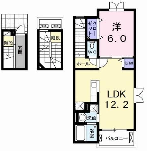 フィオーレNS IV-A(1LDK/3階)の間取り写真