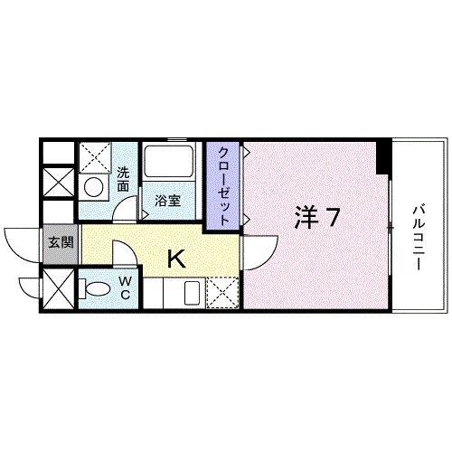 フリーデ373鳴尾(1K/2階)の間取り写真