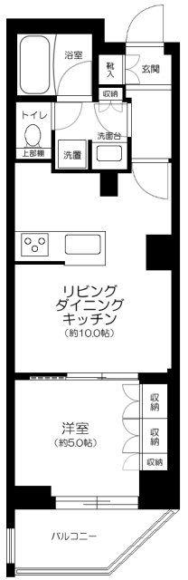 オープンレジデンシア中野坂上テラス(1LDK/4階)の間取り写真
