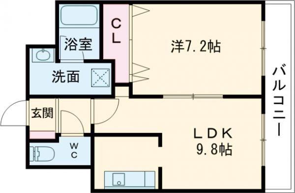 トゥールビヨン(1LDK/1階)の間取り写真