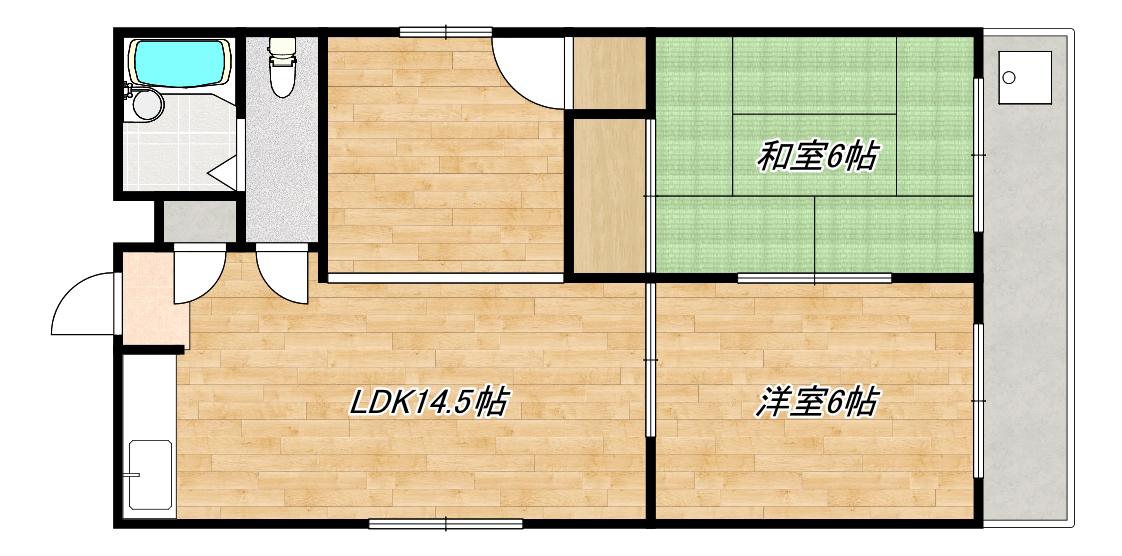 ワイズレジデンス玉造(2LDK/3階)の間取り写真