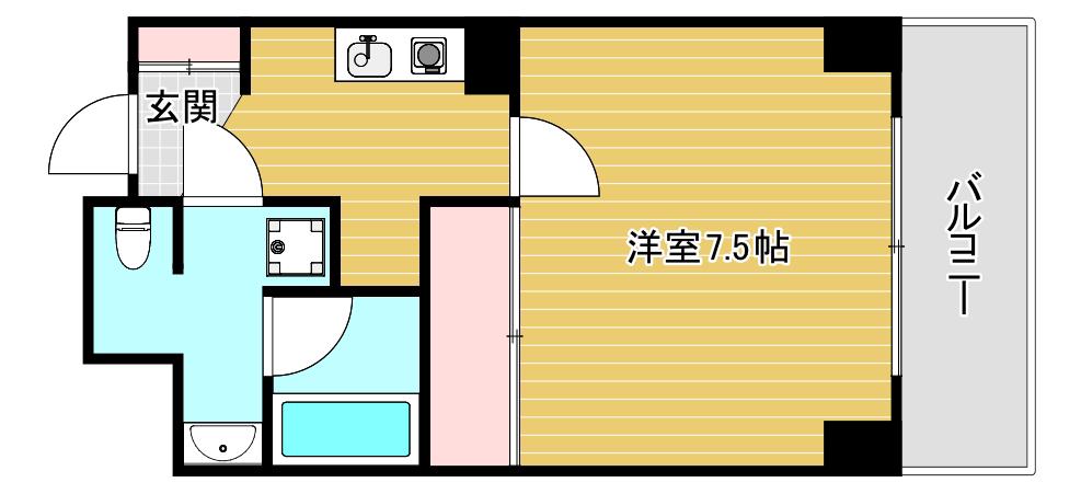 オリザ 肥後橋(1K/8階)の間取り写真