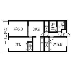 アメニティライフ小笹(3LDK/4階)の間取り写真