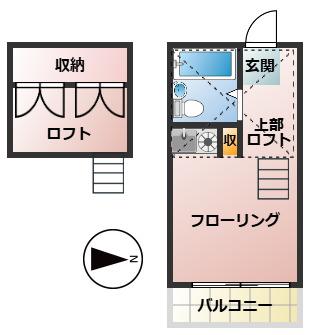 メゾンかえで(ワンルーム/2階)の間取り写真