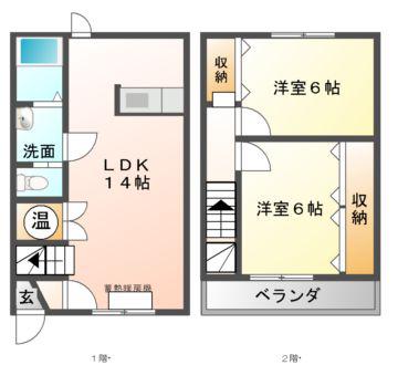 Mハイツ鷲別12(2LDK/1階)の間取り写真