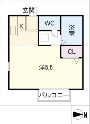 リバティーワダ(ワンルーム/2階)の間取り写真