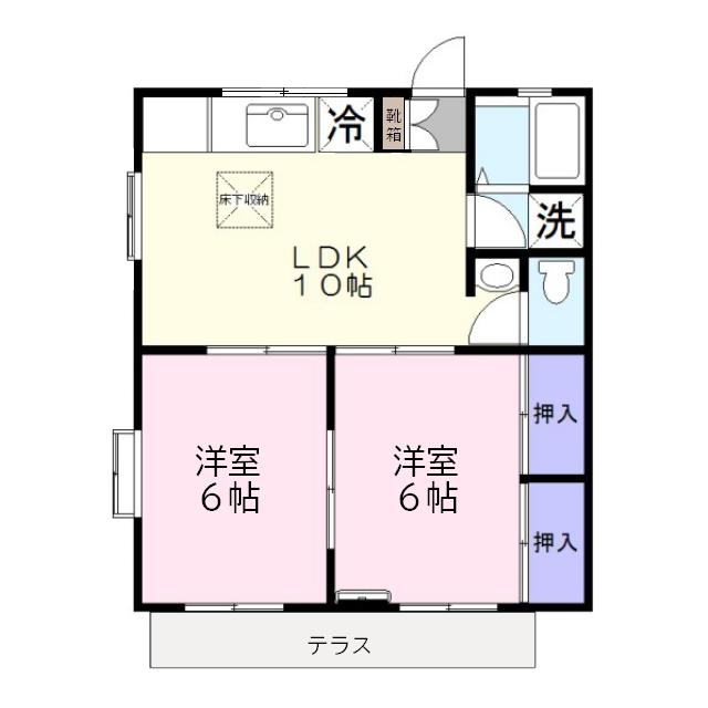 ガーデンパレス(2LDK/1階)の間取り写真