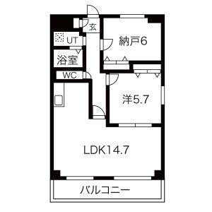 ユーソシア(1SLDK/2階)の間取り写真
