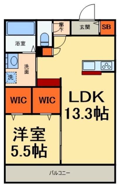 ノイエレーベン津田沼(1LDK/1階)の間取り写真