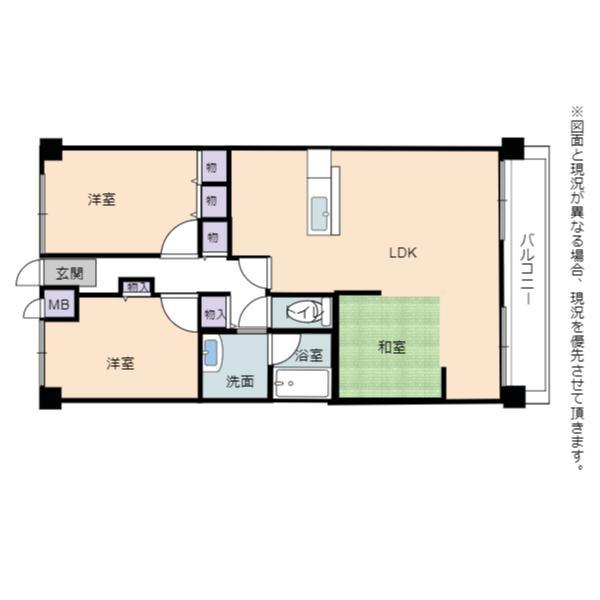 パサージュ彦根(3LDK/7階)の間取り写真