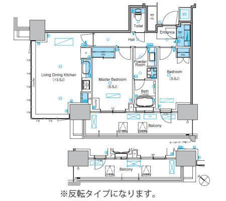 パークアクシス豊洲キャナル(2LDK/10階)の間取り写真