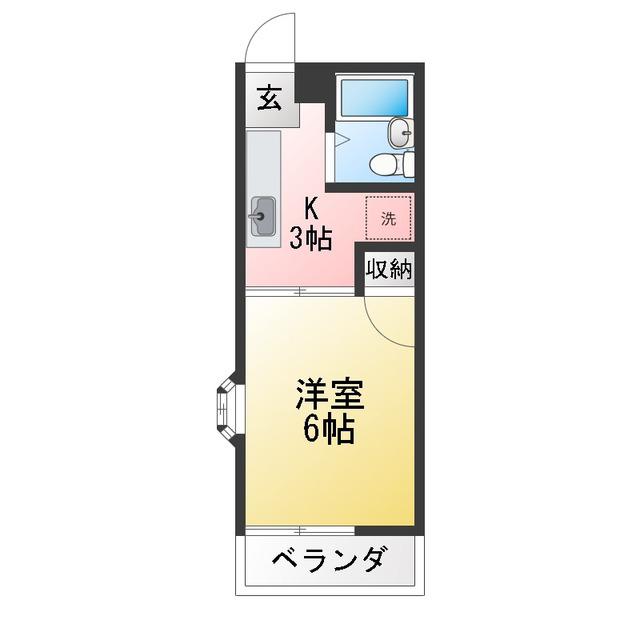 シャルムセビラ(1K/3階)の間取り写真