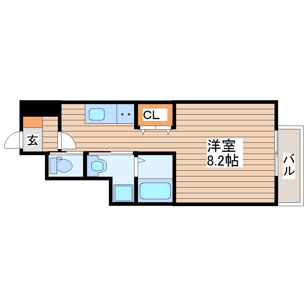 ARMANDあすと長町(1K/1階)の間取り写真