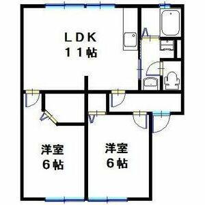 チェスナット(2LDK/2階)の間取り写真
