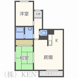 ニューライフサッポロC(2LDK/4階)の間取り写真