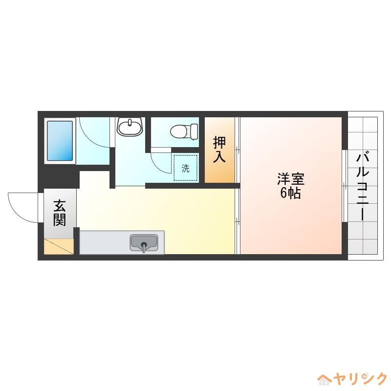 第一下林ビル(1K/7階)の間取り写真