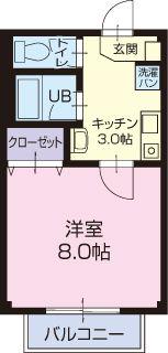 SURPLUS由佳(1K/1階)の間取り写真
