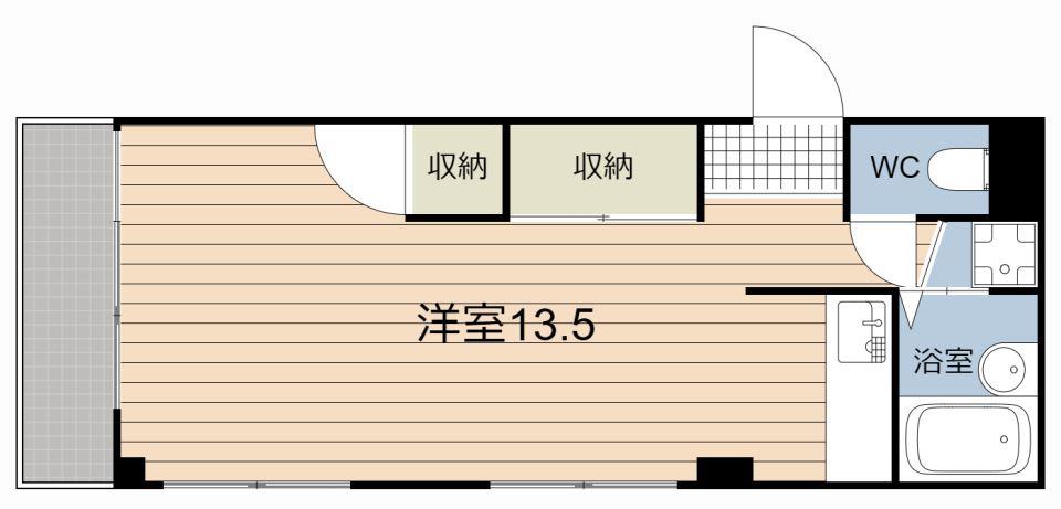 JR鹿児島本線 鹿児島中央駅 徒歩22分 4階建 築53年(ワンルーム/2階)の間取り写真