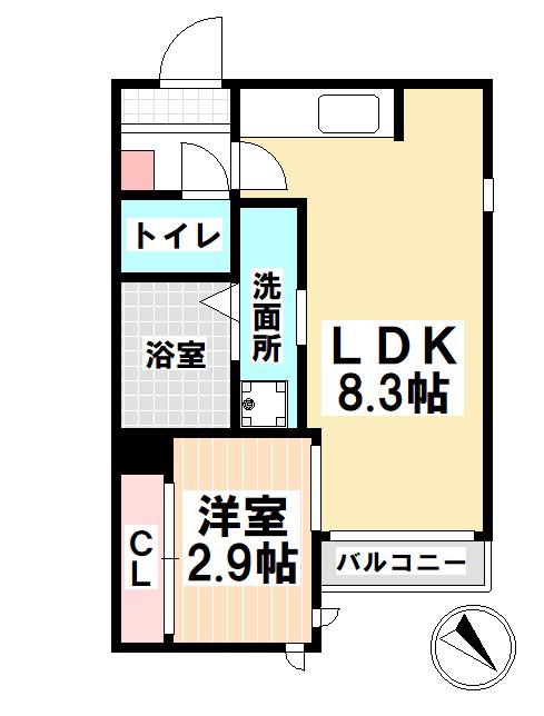 G-SMART笠寺(1LDK/2階)の間取り写真