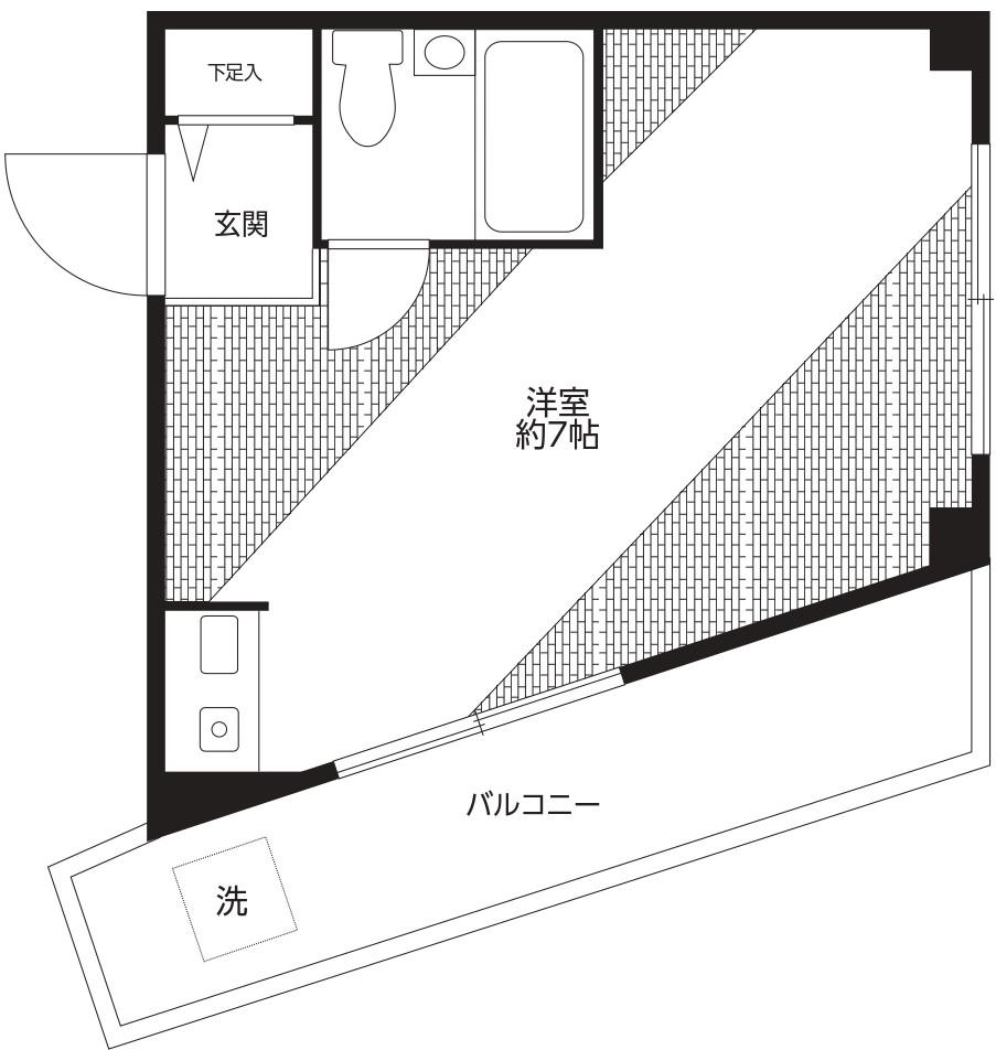 井出ハイツ(ワンルーム/2階)の間取り写真